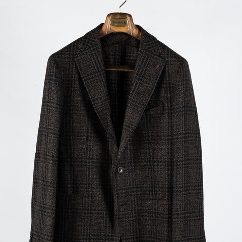 Tagliatore Textured Black & Brown Check Blazer 6