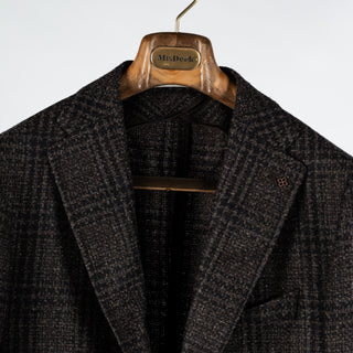 Tagliatore Textured Black & Brown Check Blazer 7