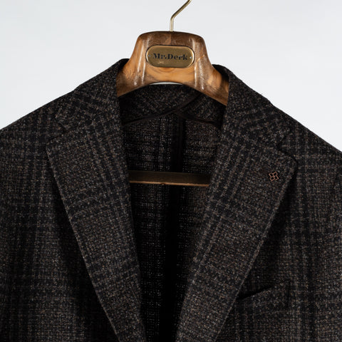 Tagliatore Textured Black & Brown Check Blazer 7