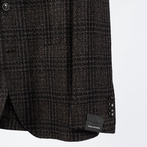Tagliatore Textured Black & Brown Check Blazer 4