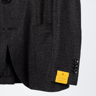 Tagliatore Charcoal Houndstooth Peak Lapel Blazer 4