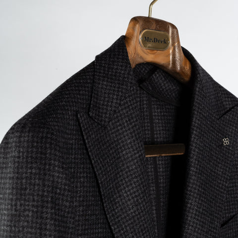 Tagliatore Charcoal Houndstooth Peak Lapel Blazer 3