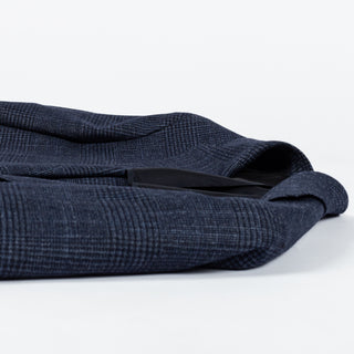 Tagliatore Navy Wool Silk Cashmere Check Blazer 8
