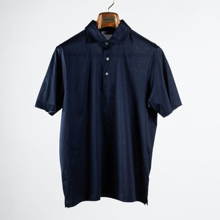 Gran Sasso Navy Scottish Lisle Polo Shirt 1