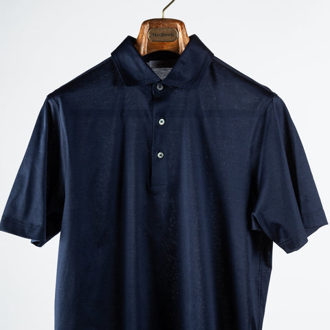 Gran Sasso Navy Scottish Lisle Polo Shirt 5