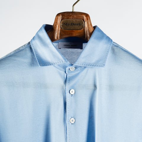 Gran Sasso Powder Blue Scottish Lisle Polo Shirt 6