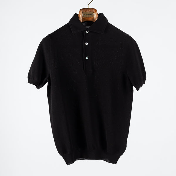 Black Textured Polo