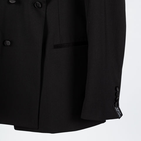 Lief Horsens Black Double Breasted Shawl Lapel Tuxedo - Polyester, Viscose - Back View