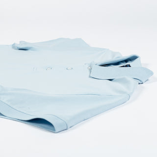 PYA Light Blue Stretch Polo - Cotton, Silk, Pima Cotton, Regular Fit, Made In Peru - View 7
