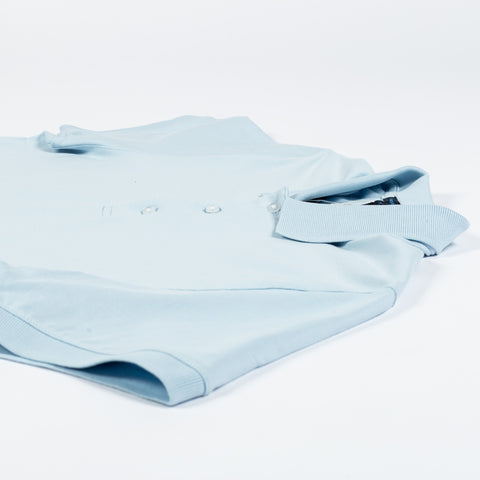 PYA Light Blue Stretch Polo - Cotton, Silk, Pima Cotton, Regular Fit, Made In Peru - View 7