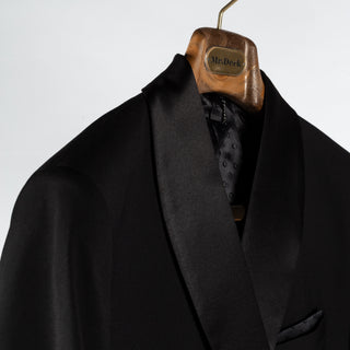 Lief Horsens Black Double Breasted Shawl Lapel Tuxedo - Polyester, Viscose - Detail View