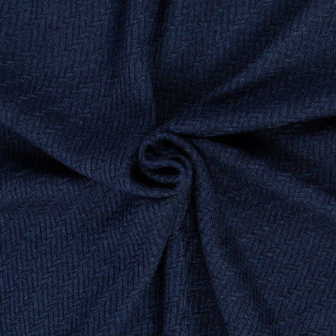 Gran Sasso Navy Zig-Zag Stitch Knit T-Shirt 2