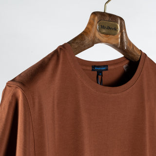 Brick PYA Seasonal Crewneck T-shirt - Red, Cotton, Pima Cotton, Peruvian Pima, Slim Fit, Made In Peru - Detail View