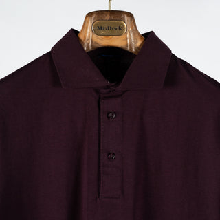 Bordeaux PYA FW25 Long Sleeve Polo - Red, Cotton, Pima Cotton, Peruvian Pima, Regular Fit, Made In Peru - View 7