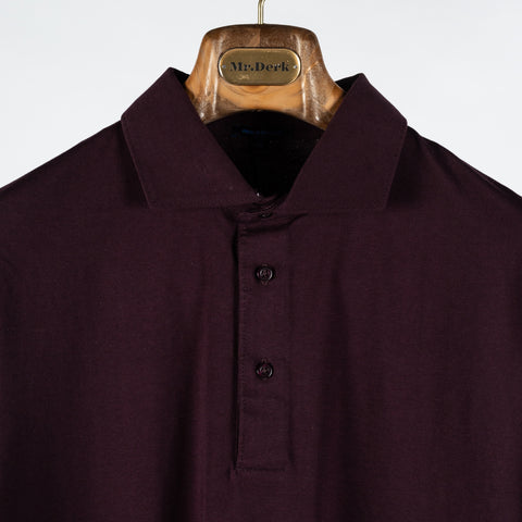 Bordeaux PYA FW25 Long Sleeve Polo - Red, Cotton, Pima Cotton, Peruvian Pima, Regular Fit, Made In Peru - View 7