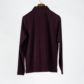 Bordeaux PYA FW25 Long Sleeve Polo - Red, Cotton, Pima Cotton, Peruvian Pima, Regular Fit, Made In Peru - View 5