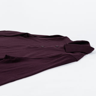 Bordeaux PYA FW25 Long Sleeve Polo - Red, Cotton, Pima Cotton, Peruvian Pima, Regular Fit, Made In Peru - View 8