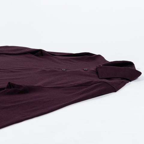 Bordeaux PYA FW25 Long Sleeve Polo - Red, Cotton, Pima Cotton, Peruvian Pima, Regular Fit, Made In Peru - View 8
