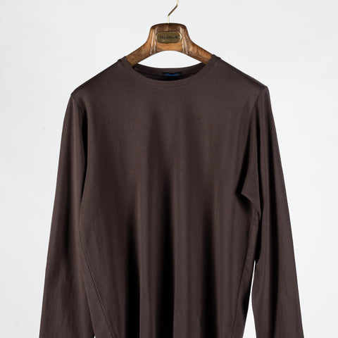 Mr.Derk Brown FW25 PYA Long Sleeve T-Shirt - Cotton, Pima Cotton, Peruvian Pima, Slim Fit, Made In Peru - View 6