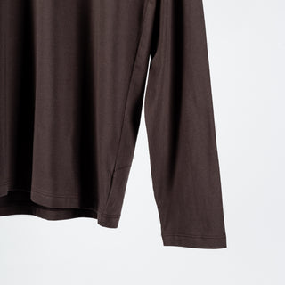 Mr.Derk Brown FW25 PYA Long Sleeve T-Shirt - Cotton, Pima Cotton, Peruvian Pima, Slim Fit, Made In Peru - Back View
