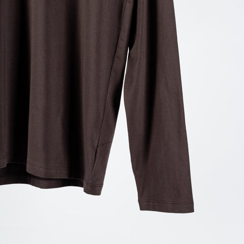 Mr.Derk Brown FW25 PYA Long Sleeve T-Shirt - Cotton, Pima Cotton, Peruvian Pima, Slim Fit, Made In Peru - Back View