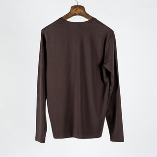Mr.Derk Brown FW25 PYA Long Sleeve T-Shirt - Cotton, Pima Cotton, Peruvian Pima, Slim Fit, Made In Peru - View 5