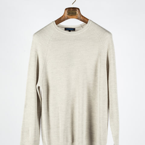 PYA Off-White Ribbed Crewneck Sweater 6