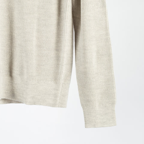 PYA Off-White Ribbed Crewneck Sweater 4