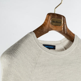 PYA Off-White Ribbed Crewneck Sweater 3