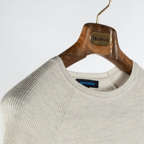PYA Off-White Ribbed Crewneck Sweater 3