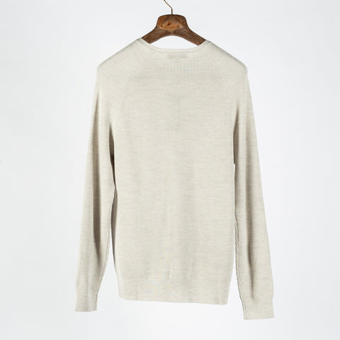 PYA Off-White Ribbed Crewneck Sweater 5