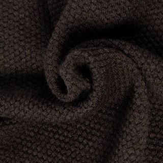 PYA Brown Wool Bubble Stitch Full Zip Cardigan - Wool, Merino, Regular Fit, Knit - Alternate View