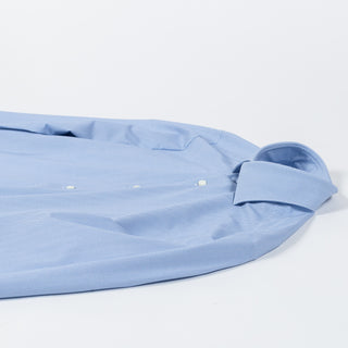 Stenstrom Light Blue Herringbone Jersey Dress Shirt 8