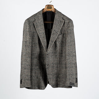 Tagliatore Brown & Black Checked Blazer - Wool, Alpaca, Italian, Made In Italy