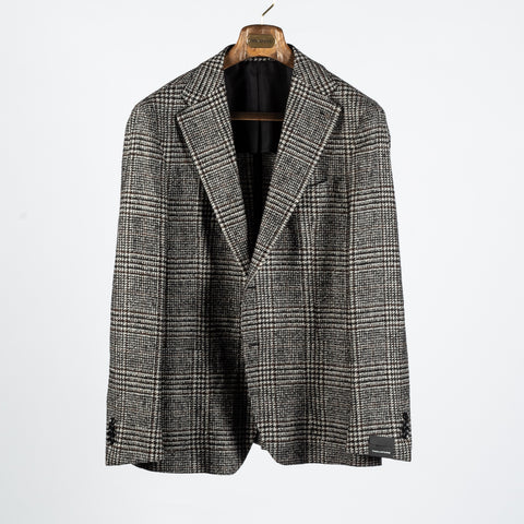 Tagliatore Brown & Black Checked Blazer - Wool, Alpaca, Italian, Made In Italy