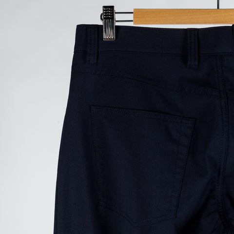 Alberto Navy 1351 Pipe Trousers - Polyester, Viscose, Stretch, Slim Fit, Textured, Made In Germany - View 7