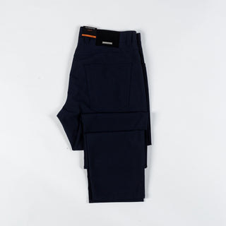 Alberto Navy 1351 Pipe Trousers - Polyester, Viscose, Stretch, Slim Fit, Textured, Made In Germany - View 9