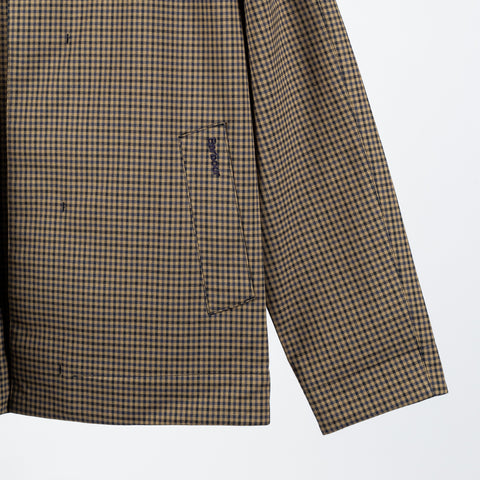 Barbour Brown & Navy Check Lorden Showerproof Jacket - Cotton, Polyester, Viscose - Back View