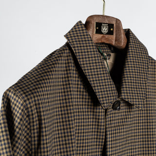 Barbour Brown & Navy Check Lorden Showerproof Jacket - Cotton, Polyester, Viscose - Detail View