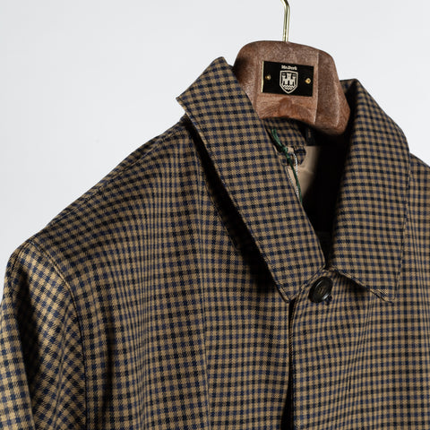 Barbour Brown & Navy Check Lorden Showerproof Jacket - Cotton, Polyester, Viscose - Detail View