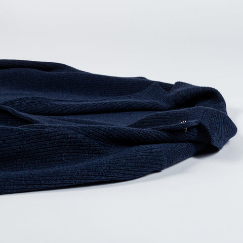 Gran Sasso Navy Ribbed Knit Blazer - Cotton, Linen, Made In Italy - View 8