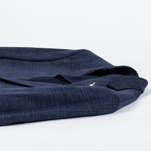 Blue Industry Navy Stretch Checked Blazer - Polyester, Viscose, Stretch - View 8