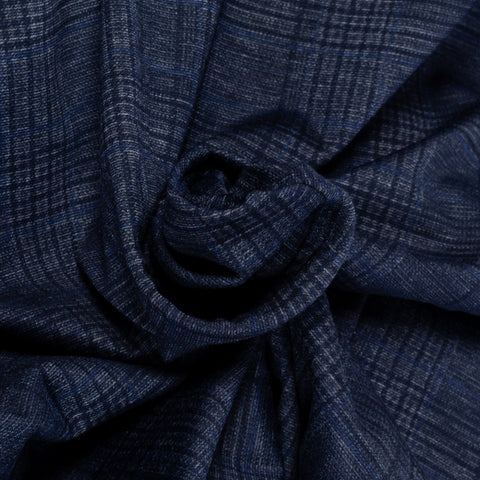 Blue Industry Navy Stretch Checked Blazer - Polyester, Viscose, Stretch - Alternate View