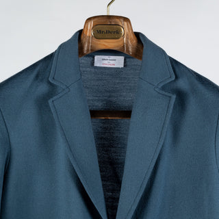 Gran Sasso Steel Blue Athleisure Knit Blazer - Wool, Made In Italy - View 7