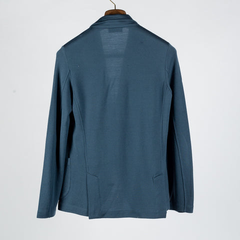 Gran Sasso Steel Blue Athleisure Knit Blazer - Wool, Made In Italy - View 5