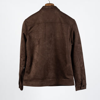 Blue Industry Brown Suede-Effect Milano Overshirt - Blue, Suede, Polyester, Modern Fit - View 5