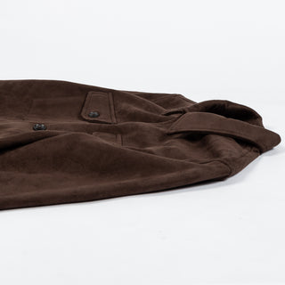 Blue Industry Brown Suede-Effect Milano Overshirt - Blue, Suede, Polyester, Modern Fit - View 8