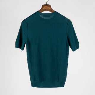 Gran Sasso Emerald Green Chevon Stitch Knit T-Shirt 4