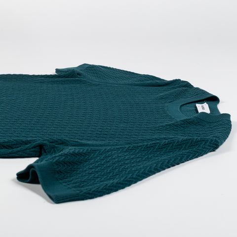 Gran Sasso Emerald Green Chevon Stitch Knit T-Shirt 7