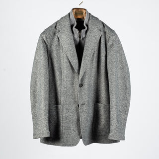 Fradi Textured Grey Travel Blazer Jacket - Wool, Italian, Made In Italy
